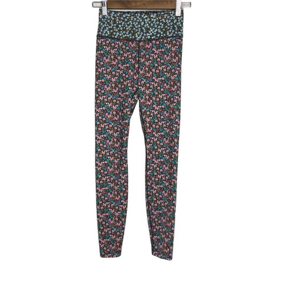 Nike One Dri-Fit Pink and Blue Floral Athletic 7/8 Leggings Size‎ XS - Picture 1 of 10